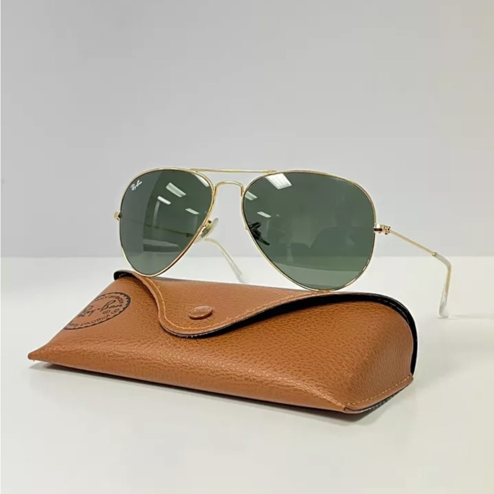 Ray-Ban 58mm Aviator Classic Gold Framed Sunglasses - Green